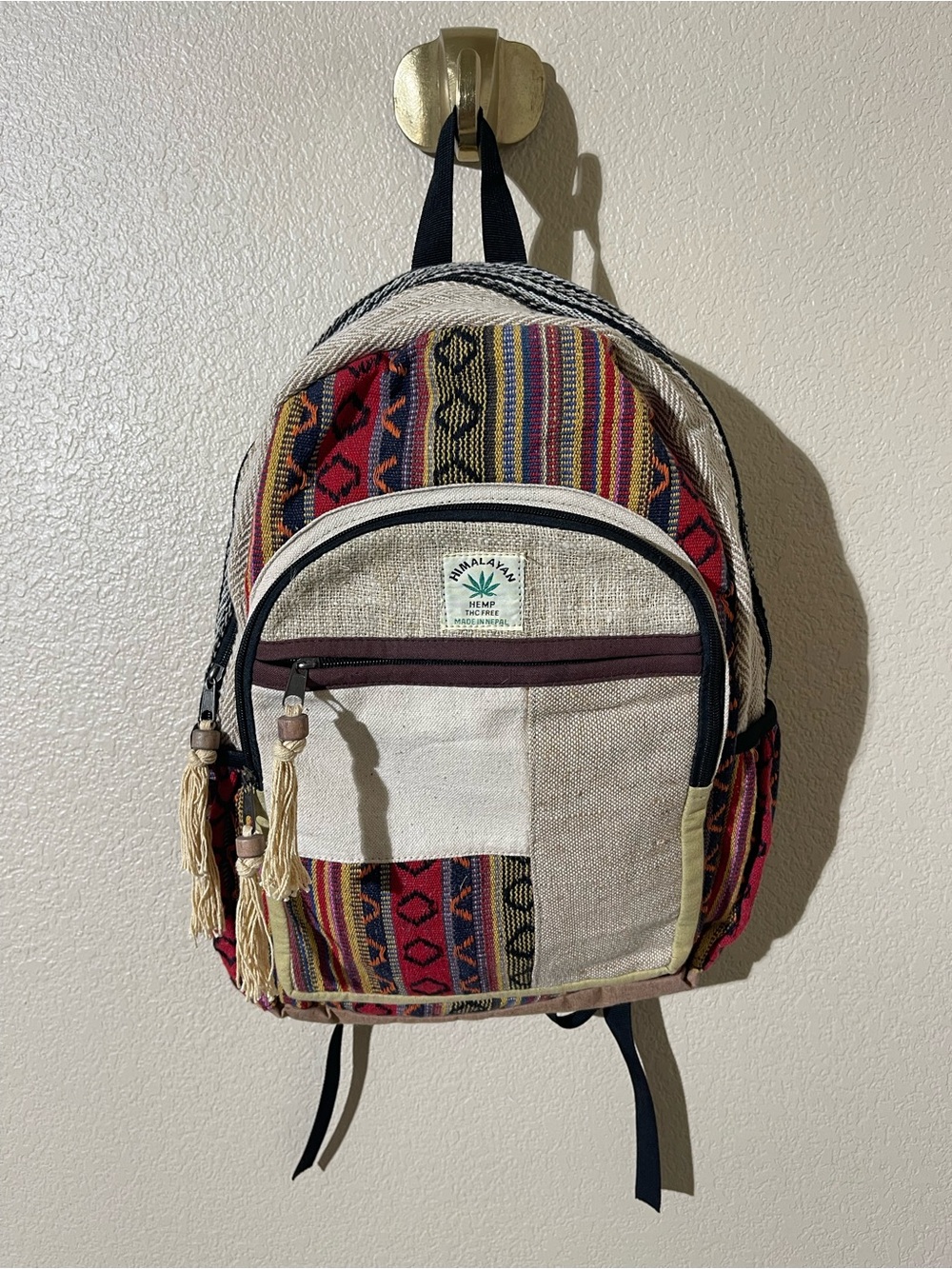 Himalayan Hemp Multicolor Woven Backpack